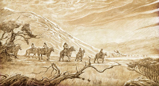 One of the Middle-earth illustrations featured on newzealand.com